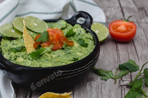 Preview: Homemade Guacamole With Lime And Chips