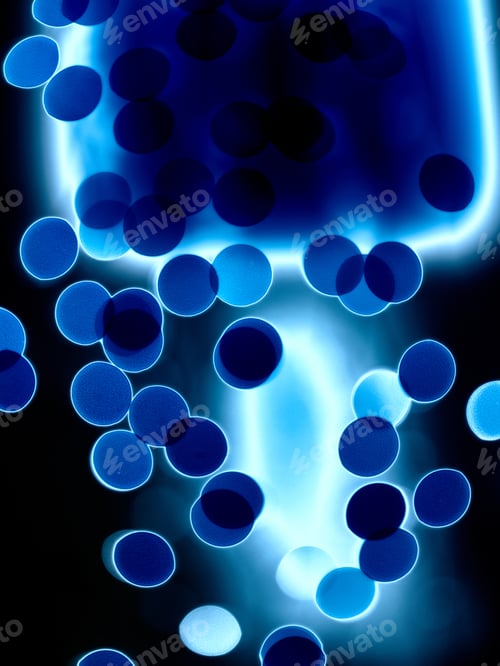 Preview: Abstract Diffused Festive Holiday Background Of Christmas Lights On Dark Background