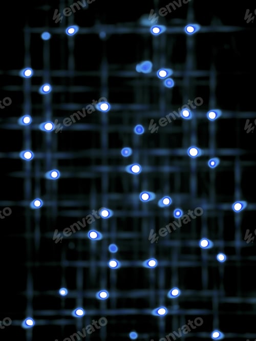 Preview: Blur Image Of Blue Neon Lights Over Black Background.