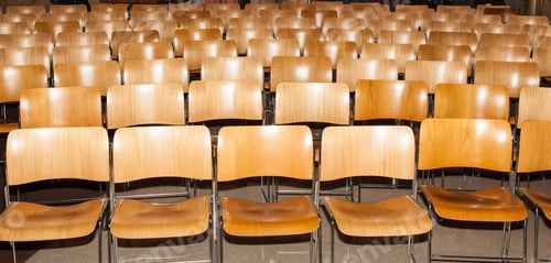 Preview: Wood Shiny Theater Chairs In A Row