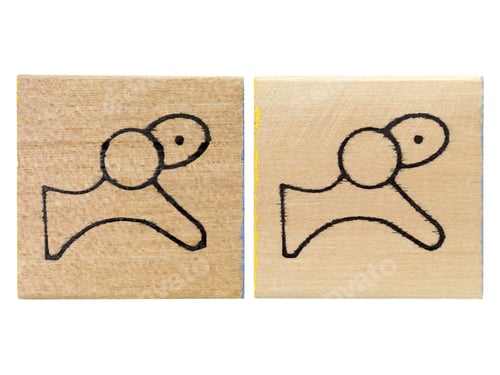 Preview: Wood Tile With Dog Symbol Isolated On White