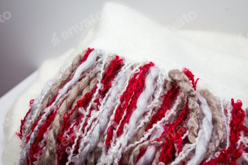 Preview: Close Up Warm White And Red Blanket