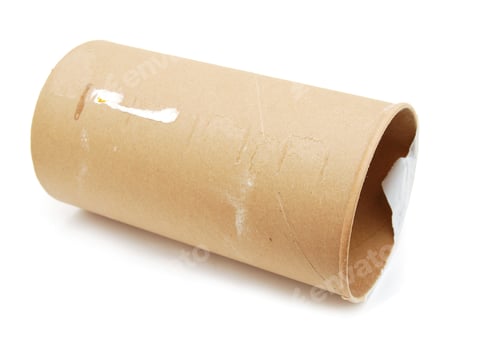 Cardboard Tube on White Background