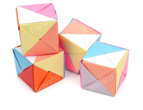 Preview: Stacking Of Colorful Origami Cubes
