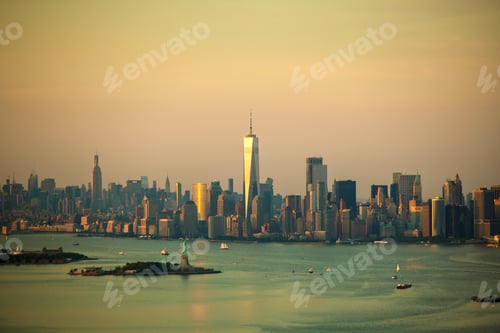 Preview: New York City At Sunset Aerial View