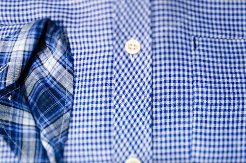 Preview: Close Up of White and Blue Patterned Shirts