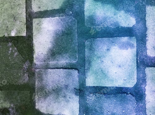 Preview: Abstract Stone Pavement with Green and Blue Hues