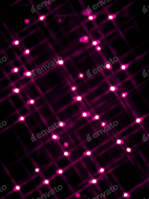 Preview: De Focused Image Of Pink Neon Lights Over Black Background.