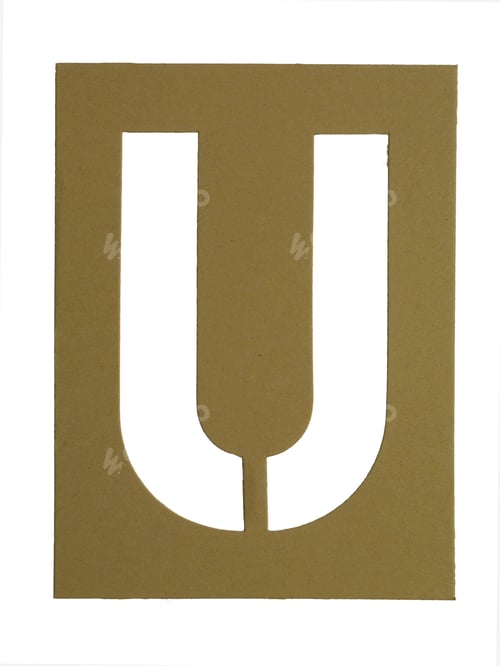 Preview: Image Of Cardboard Cut Out Letter U Against White Background