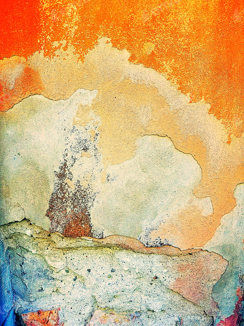 Preview: Vibrant Colorful Painted Rustic Stone Wall Texture Background