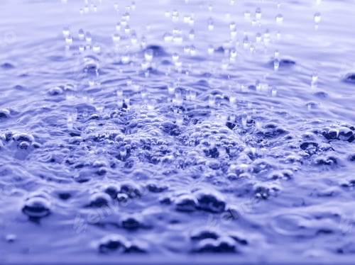 Preview: Close Up Water Droplet Affect The Surface, Forming Rings On The Surface And Making A Perfect