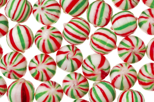 Preview: Peppermints On A White Background.