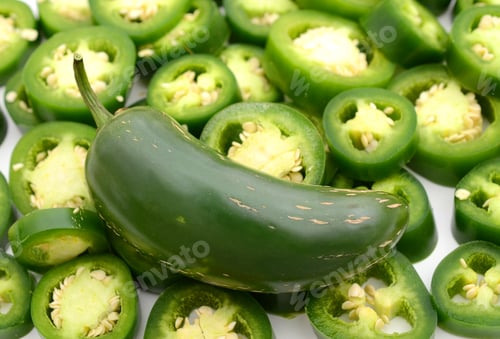 Preview: Sliced Green Jalapeno Peppers Background