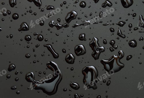 Preview: Water Droplets On Black Background And Texture - Image