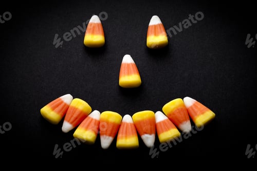 Preview: Candy Corn Forming A Happy Face.