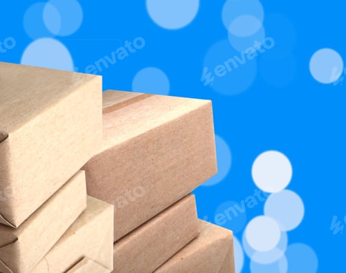 Preview: Parcels Boxes Wrapping, Isolated Abstract Background