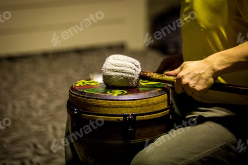 Preview: Drummer Performing On African Drum