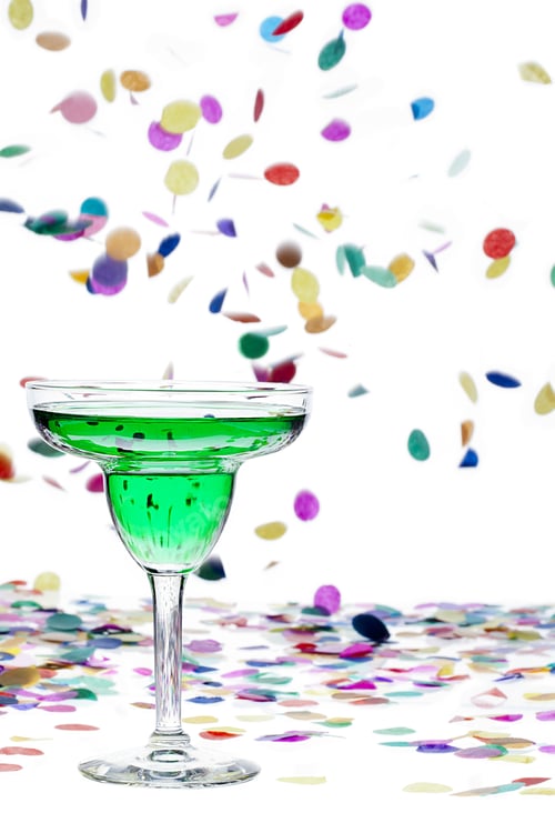 Preview: Confetti Background With Cocktail Drink