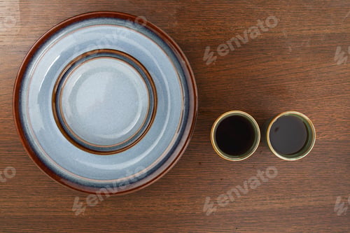 Preview: Plate With Saucer And Black Coffee Inside Of
