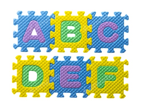 Preview: Letters Of The Alphabet Made From Children'S Foam Tiles - A B C D E F