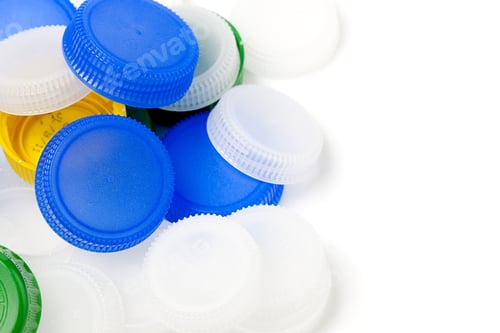 Preview: Plastic Bottle Cap Background Environmental Waste Concept