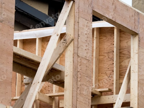Preview: Timber Framing Lumber At A Residential Construction Site