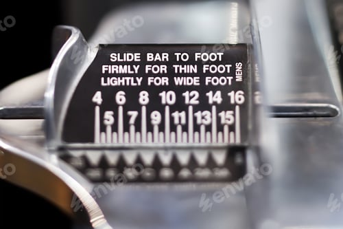 Preview: Metal Professional Shoe Size Measuring Device In A Men'S Shoe Store