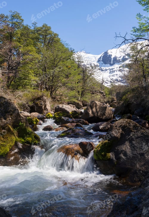 Preview: View Of Mount Tronador In Patagonia Argentina. Landscapes Of The Tourist Circuits. Argentina.