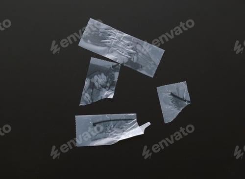 Preview: White Duct Repair Tape Isolated On Black Background, Top View