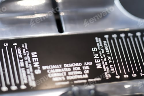 Preview: Metal Professional Shoe Size Measuring Device In A Men'S Shoe Store