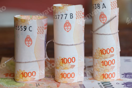 Preview: New Bills Of One Thousand Argentine Pesos, Currency Of The Argentine National Bank.