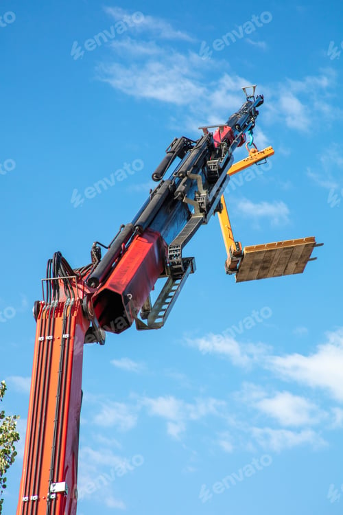 Preview: Large Boom Crane Equipment Being Used For A Roofing Project For A Residential House