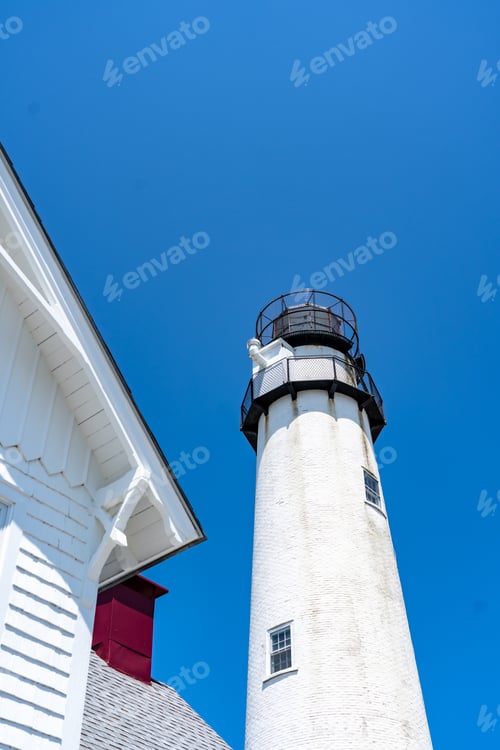 Preview: Fenwick Island, De Usa - May 18, 2019: The Fenwick Island Lighthouse Is In Delaware At The Delaware