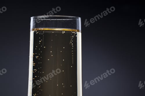 Preview: Champagne Glass Detail On Black Background
