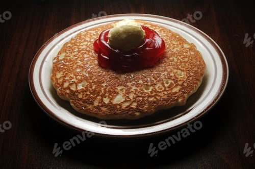 Preview: Buttermilk Pancakes Isolated And Horizontal