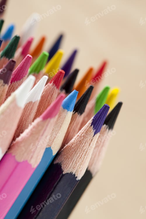 Preview: Set Of Colorful Pencil In A Cropped Image