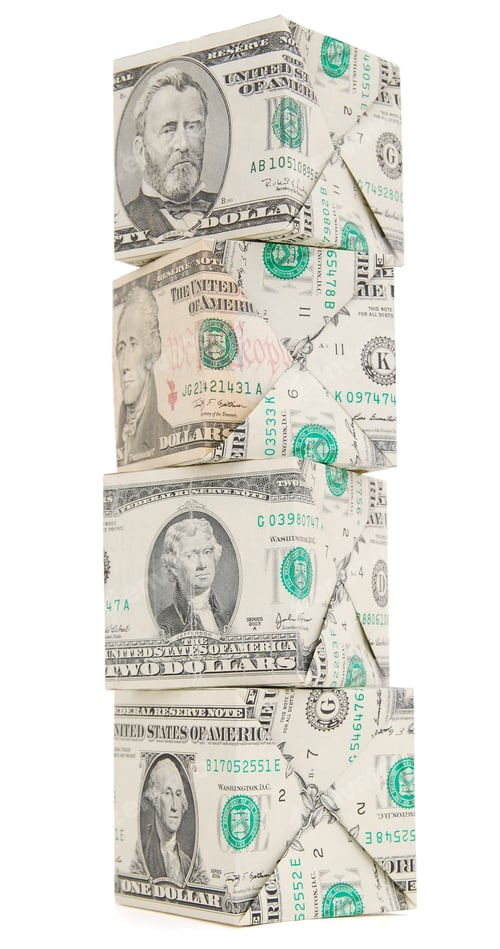 Preview: An Dollar Origami Tower On White