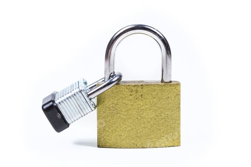 Preview: Two Multicolored Padlocks Isolated On White Background