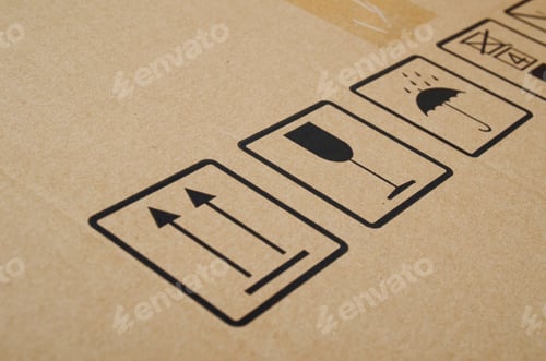 Preview: Packing With Symbol Cardboard Background