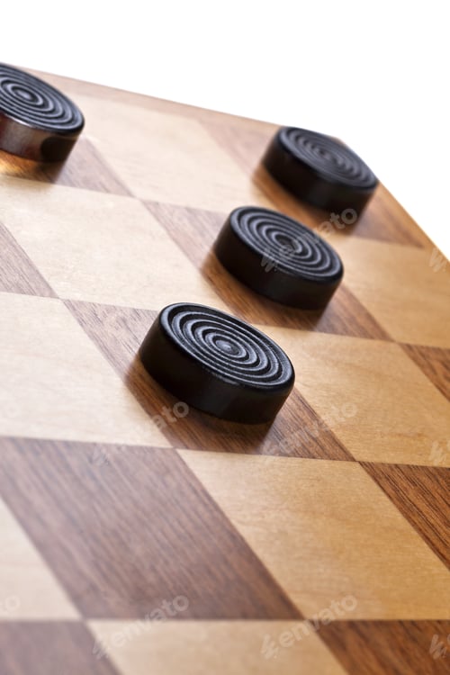 Preview: Wooden Checkers Board