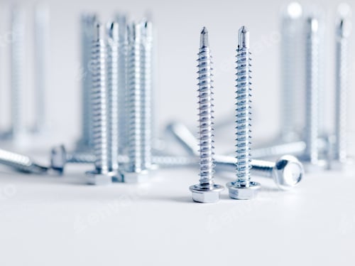 Preview: Screws And Bolts On White Background