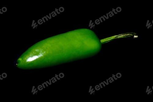 Preview: Fresh Raw Pepper And Vegetables; Isolated On Black Background