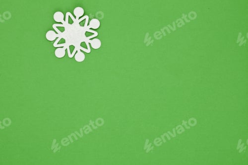Preview: Christmas Snowflake Themed Background With Green Background