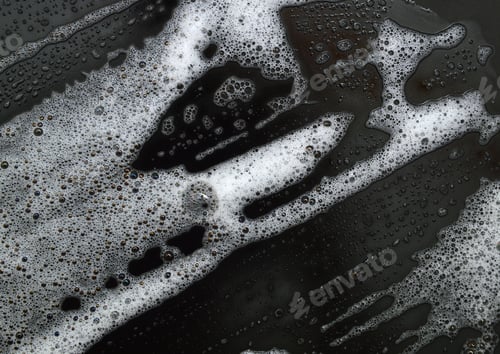 Preview: Soap Foam Shaving Cream Bubble Isolated On Black Background Top View Object Health Concept - Image