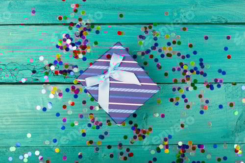 Preview: Gift Box On A Bright Colorful Background