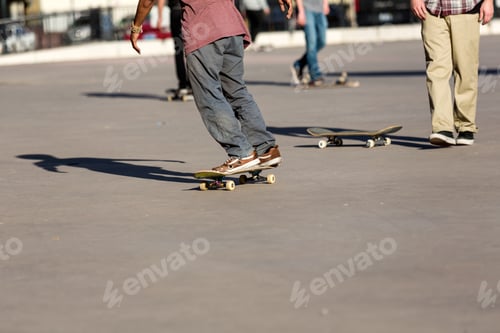 Preview: Person Riding A Skate Board In An Urban Asphalt Park