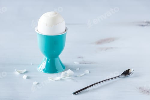 Preview: Close Up Of An Egg In An Egg Cup Ready For Eating.