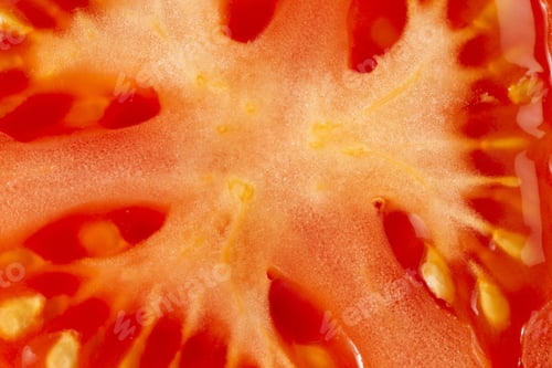 Preview: A Macro Image Of A Juicy And Ripe Tomato Slice