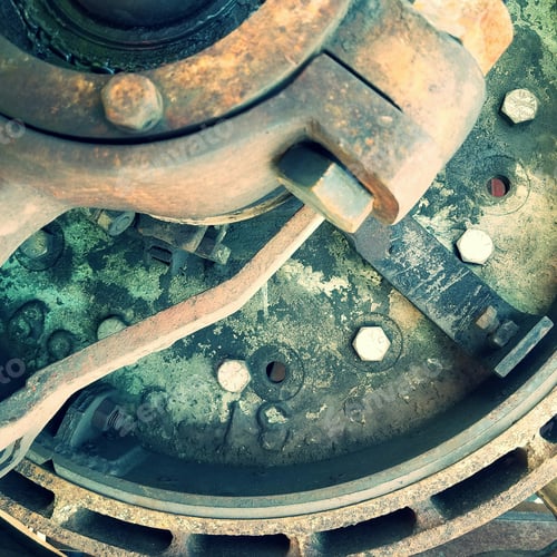 Preview: Rustic Green Machine Mechanical Gear Background
