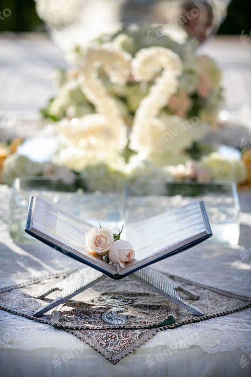 Preview: Book Of Poetry Set On A Decorated Table For A Persian Wedding Ceremony